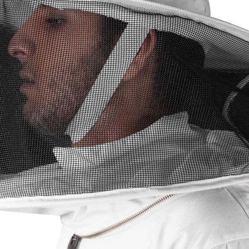 Cotton Beekeeping Suit with Round Veil – Size L