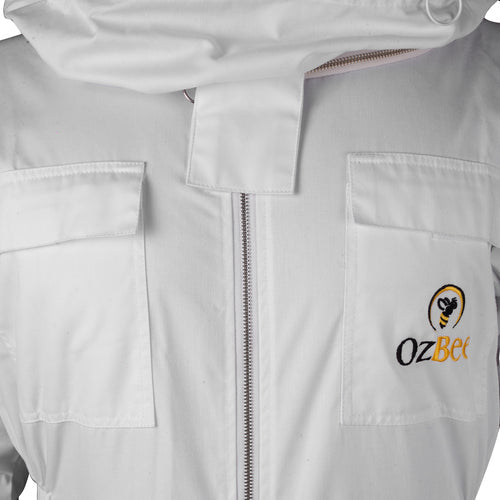 Cotton Beekeeping Suit with Round Veil – Size L