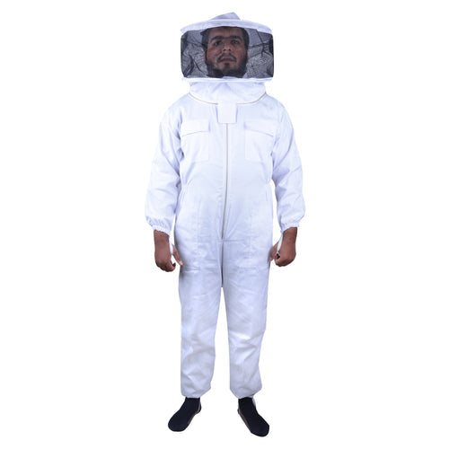 Cotton Beekeeping Suit with Round Veil – Size L